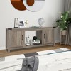 Costway 62'' Farmhouse TV Stand Entertainment Center for TVs up to 70 Inches Natural - 4 of 4