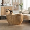 31.50"Vintage Style Bucket Shaped Coffee Table with storage function, for Office, Dining Room and Living Room - 3 of 4