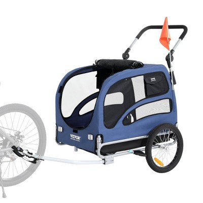 LAOTIES 2-in-1 Dog Bike Trailer And Pet Jogging Stroller,Foldable Carrier Cart with Quick Release Wheels,100 lbs Capacity