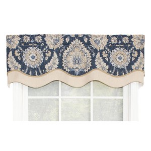 Wakeshire Glory All Season 3" Rod Pocket Valance 50" x 16" Indigo by RLF Home - 1 of 4