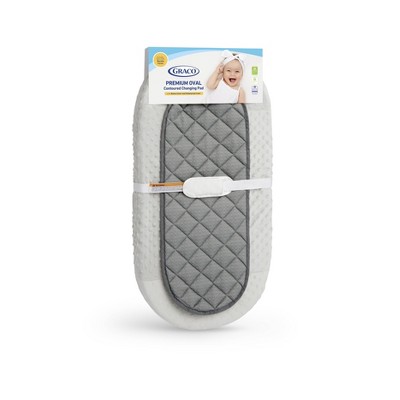 Graco Gray and White Oval Contoured Changing Pad with Cover