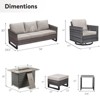 Buenhomino 7PCS Outdoor Patio Furniture Set,PE Wicker Patio Conversation Sets with 41" 50000BTU Fire Pit Table,Swivel Rocking Chairs Set - 3 of 4