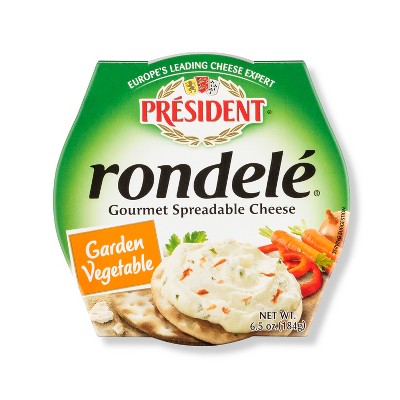 President Rondele Gourmet Spreadable Cheese Garden Vegetable - 6.5oz ...