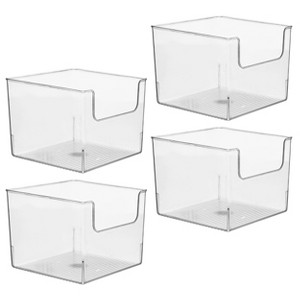 mDesign Kitchen Plastic Storage Organizer Bin with Open Front - 2 Pack - Clear - 1 of 4