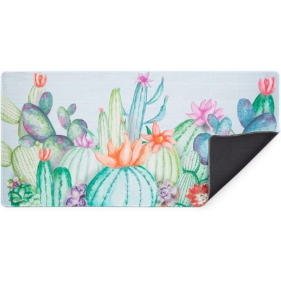 Okuna Outpost Cute Cactus Desk Pad Protector, XL Mousepad for Office Supplies, 31 x 15 in