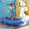 Zevemomo 36"x56" Indoor Trampoline for Kids, Foldable Trampoline with Adjustable Handle, Double Trampoline for Boy and Girl, Kids Small Trampoline - 2 of 4