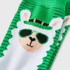 Women's Lucky Llama St. Patrick's Day Crew Socks - Green 4-10 - image 3 of 3