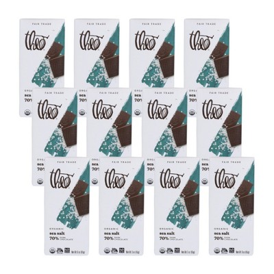 Theo Chocolate Organic Sea Salt 70% Dark Chocolate Bar - Case of 12/3 oz