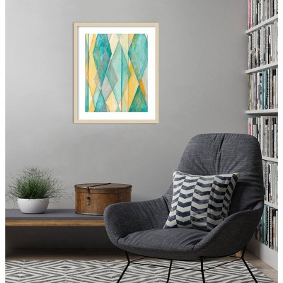 Diamond Illusion II Abstract Framed Print in Natural Wood