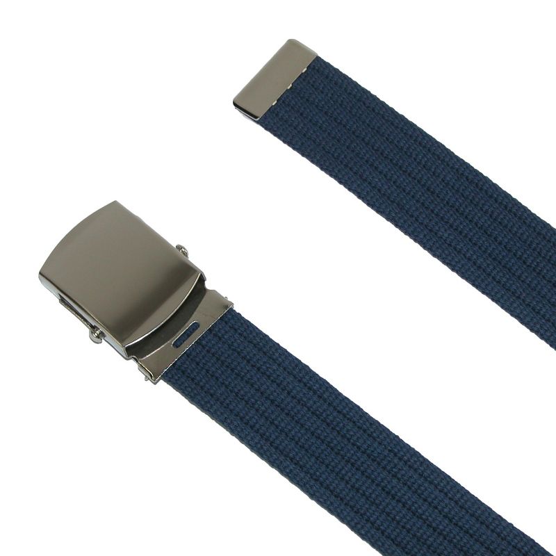 CTM Ribbed Fabric Belt with Nickel Buckle, 2 of 3