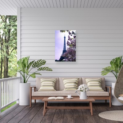 Eiffel Tower with Blossoms 16x24 Outdoor Canvas Print