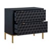 Teressa Mid-Century Modern 2 Drawer Storage Accent Chest Black/Gold - Treasure Trove: MDF & Iron, Living Room Cabinet - 3 of 4