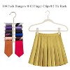 VECELO 30/50/60/100 pk Velvet Clothes Hangers Non Slip & Space-Saving Clothes Hangers with Finger Clips & Tie Rack 9 Color - 4 of 4