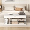 Tangkula Shoe Bench Home Entryway Shoes Storage Bench w/ Padded Seat & Hidden Storage White - 3 of 4