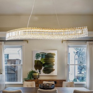 47.25" Modern K9 Crystal Luxury Gold Chandelier - 1 of 4