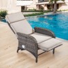 POCASSY Outdoor Recliner Chair, Wicker Adjustable Reclining Patio Lounge Chair with Cushion, Adjustable Backrest and Footrest, Ideal for Pool Deck - 2 of 4