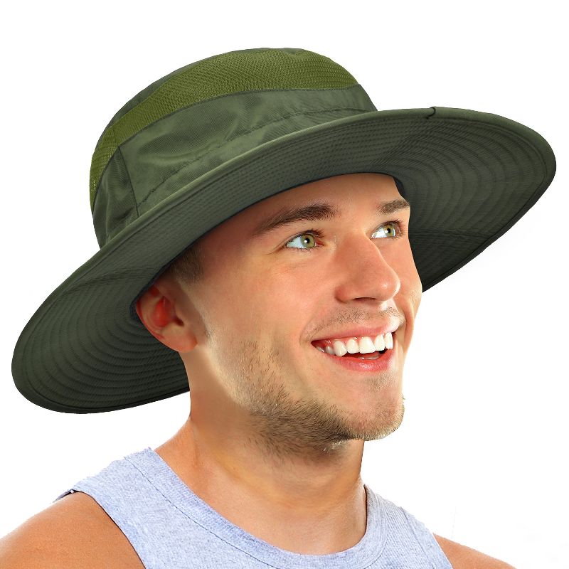 Solaris Water Repel Sun Hat for Men Wide Brim Fishing Hat Boonie Cap for Boating Hiking Beach Travel Camping, 1 of 7