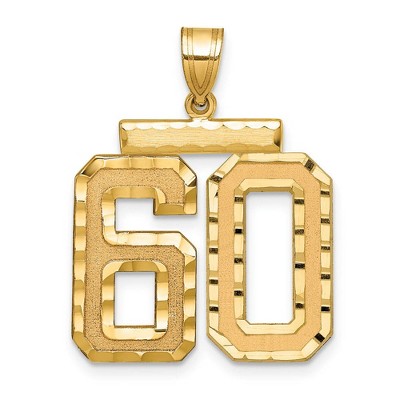 Black Bow Jewelry 14k Yellow Gold, Varsity Collection, Large D/C Pendant Number 60