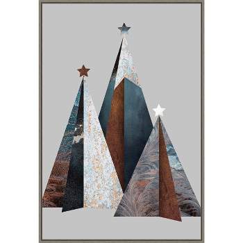 Amanti Art Three Christmas Trees by Design Fabrikken Canvas Wall Art Print Framed 23-in. W x 33-in. H.