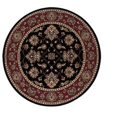 Hand-knotted Black and Red Synthetic 4' x 6' Area Rug