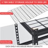 48" 5-Tier Garage Shelving, 2500 Lbs Capacity Heavy Duty Shelving Unit for Garage, Adjustable Metal Storage Shelves - 4 of 4