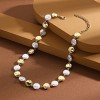 Gold Pearl Choker Necklace, Boho Beach Necklace with Charms, Waterproof Summer Jewelry for Women - 3 of 4