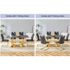 Maggift Patio End Tables, Modern Marble Style Rectangular Casual Side Table for Dining Room, Office, Lounge, Black, 63"*31.5"*30" - 2 of 4
