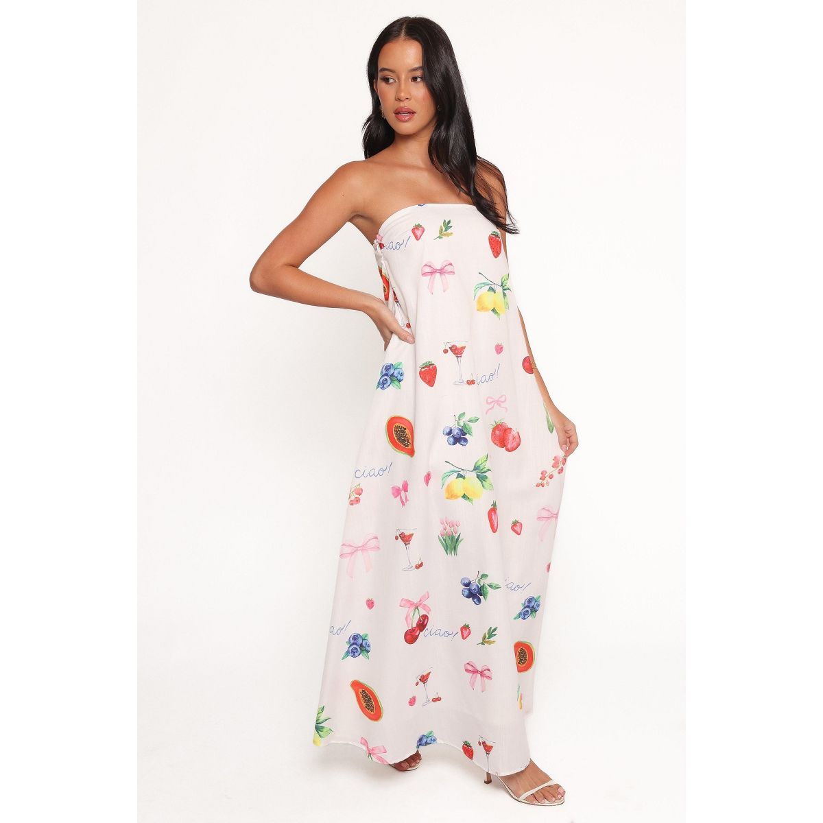 Petal and Pup Soph Strapless Maxi Dress - Ciao Bow Print - thumbnail 5