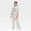Girls' Minnie Mouse Ditsy Floral Dreamy Fleece Sweatpants - Ivory - 3 of 3