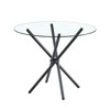 Okak Modern 47.3"/36.6" Round Glass Dining Table Kitchen Table with Glass Tabletop and Metal Legs for 4 for Kitchen, Gold - 3 of 4