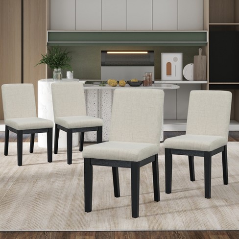 4-Piece Simple and Modern Upholstered Dining Chairs with Rubber Wood Legs for Living Room, Dining Room - ModernLuxe - image 1 of 4