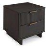 Sapphtopaz Modern Nightstand with Vertical Textured Drawers Bedside Table with Horizontal Metal Pull Versatile End Table for Bedroom,Living Room - 2 of 4