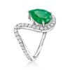 Ross-Simons 2.00 Carat Emerald and .70 ct. t.w. White Topaz Wavy Ring in Sterling Silver - 3 of 4