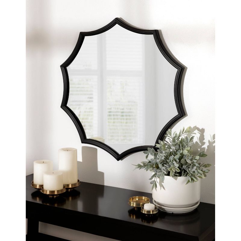 24&#34; x 23&#34; Lalina Scalloped Round Framed Accent Mirror Black - Kate &#38; Laurel All Things Decor, 6 of 9