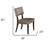 HomeRoots Set of Two Tufted Gray And Brown Upholstered Fabric Open Back Dining Side Chairs - 3 of 4