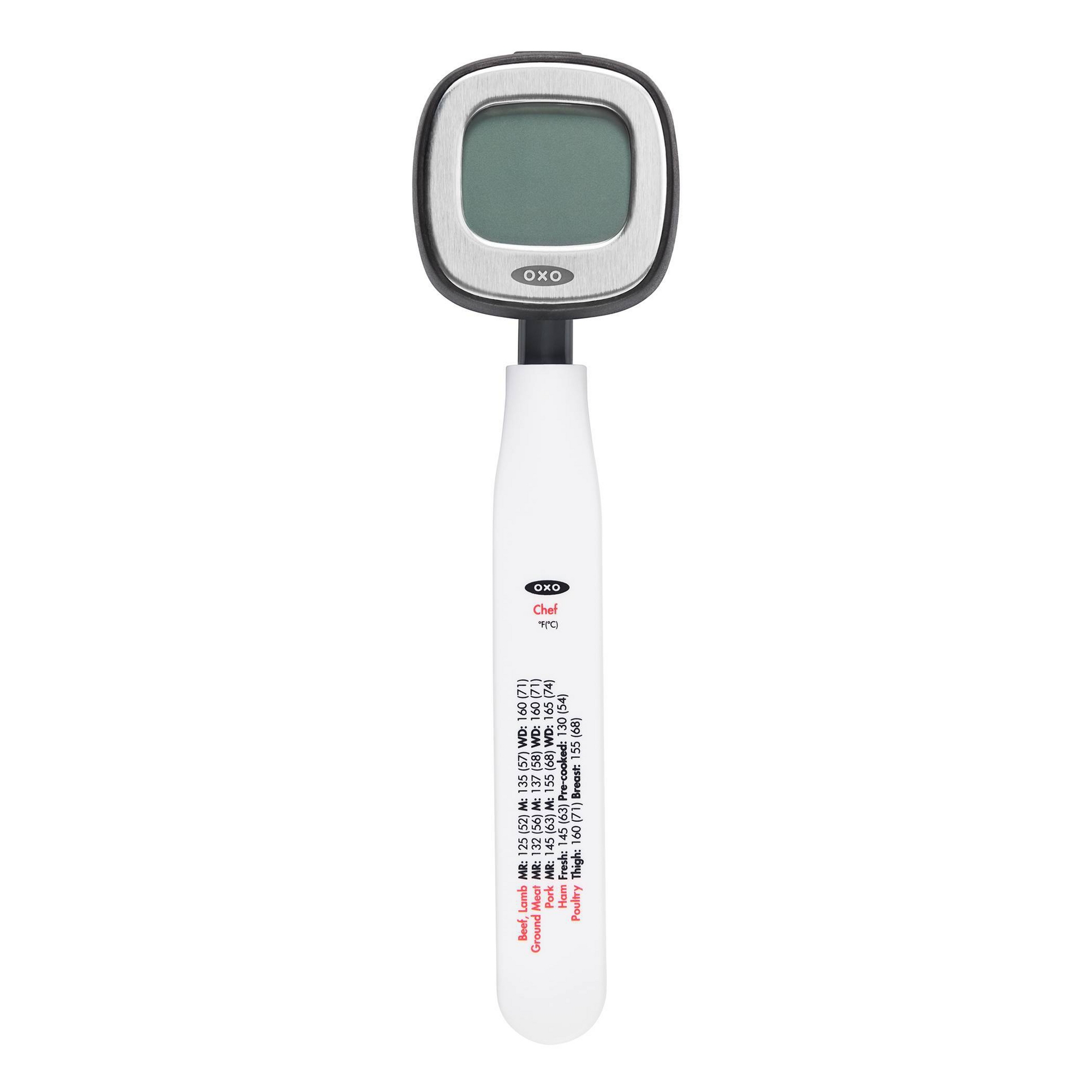 OXO Digital Instant Read Thermometer: Quick Read Cooking Tool, Stainless Steel, -22 to 302°F, Includes Storage Sleeve