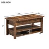 Wooden Lift Top Coffee Table with Hidden Compartment Modern Rectangle Center Tables with Open Storage Shelf Lift Tabletop Dining Table - 4 of 4