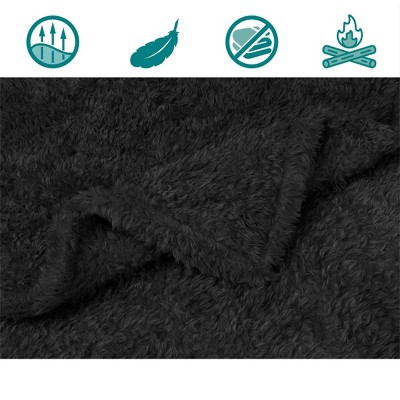 Small Black Sherpa Fleece Waterproof Pet Blanket