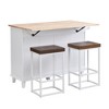 Whisen Kitchen Island Set with Drop Leaf and 2 Seatings - 3 of 4