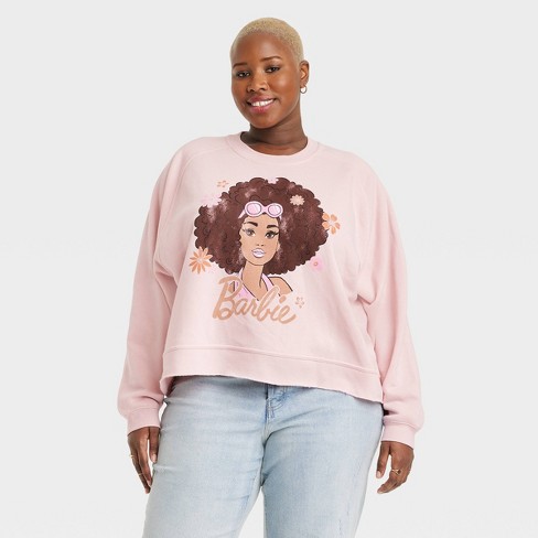 Women's Barbie Afro Graphic Sweatshirt - Pink 3x : Target