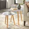 Set of 2 Darcy Round Nesting Tables White/Natural - Buylateral: Faux Marble, MDF Frame, Laminate Surface - image 2 of 4