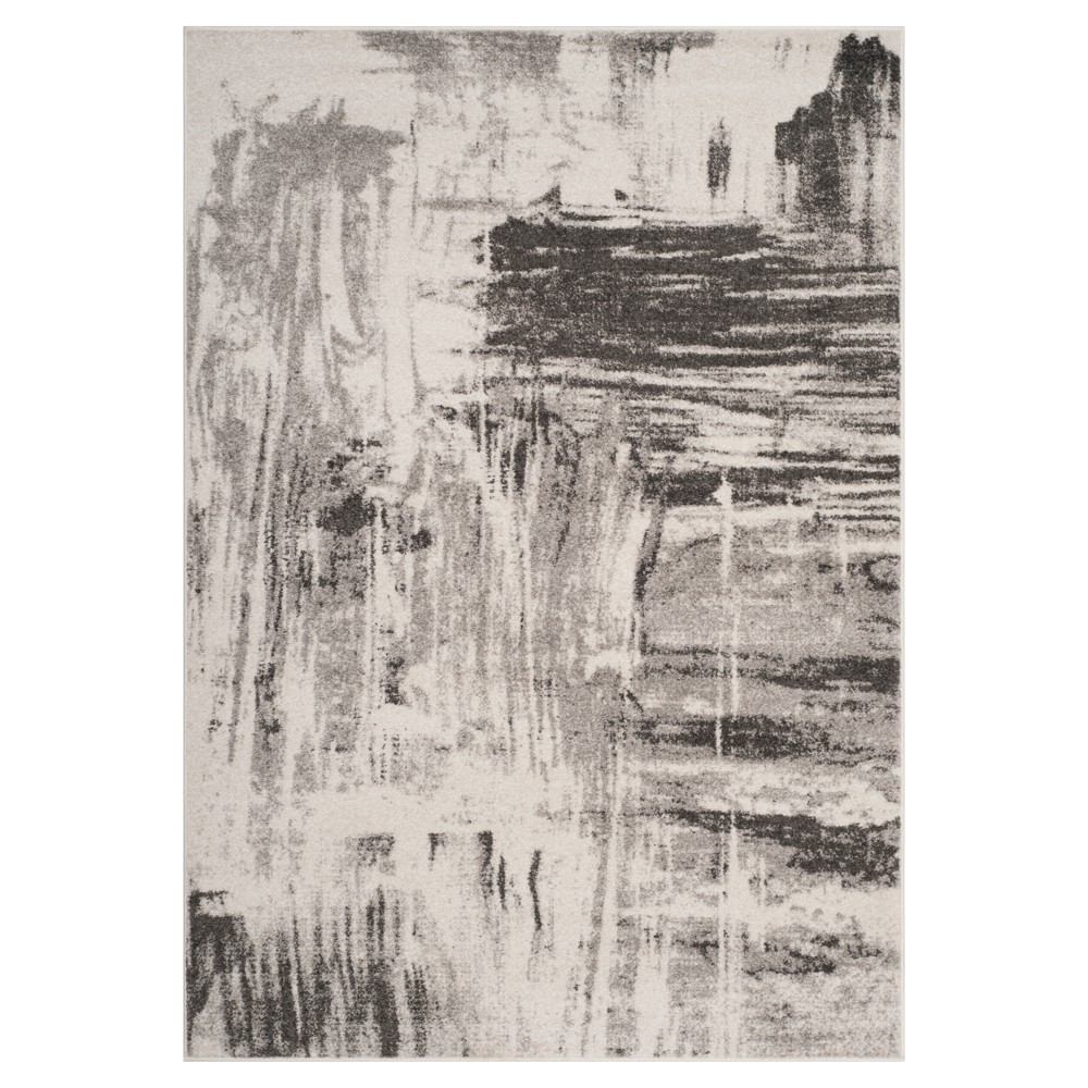 5'1inx7'6in Ivory/Gray Solid Loomed Area Rug - Safavieh