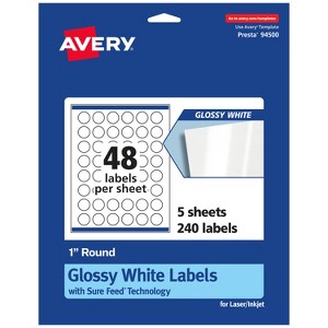 Avery Round Labels with Sure Feed, 1" Diameter - 1 of 4