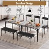 Dining Table Set for 4, Kitchen Table and Chairs for 4, Rectangular Dining Room Table Set with Upholstered Bench for Small Space,Dinner - 4 of 4