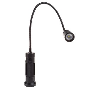 Fleming Supply Magnetic Lamp With CREE LED Light, 2 Magnetic Bases, and Flexible Gooseneck for Office, Garage, and Workshop - Black - 1 of 4