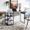 Xyla 3 Shelf Glass Top Desk - DSK2208 - White/Black - Safavieh - 2 of 4