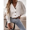 Women's Stylish Button - Down Blouse with Ruffle Detailing, Chic and Versatile Top for Casual and Semi - Formal Occasions - 2 of 2