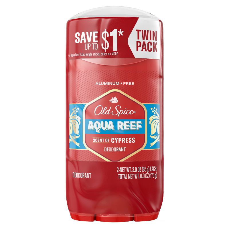 Old Spice Deodorant Aqua Reef Twin Pack - 3oz/2pk, 1 of 8