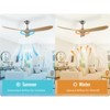 60 inch Smart Low Profile Ceiling Fan No Lights with Remote APP Control 3 Wood Blade Ceiling Fan for Outdoor Indoor Living Room Farmhouse Patio - 4 of 4