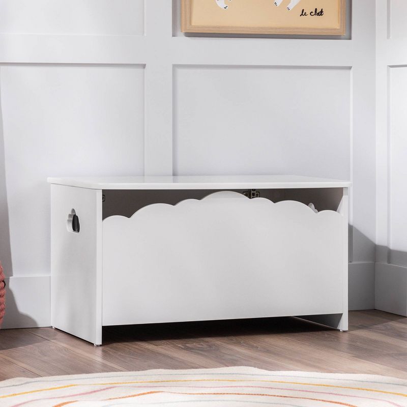 Modern Transitional Clouds Youth Kids&#39; Toy Chest Trunks White - Saracina Home, 3 of 7